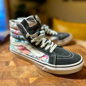 Vans Black Floral High-Top Sneakers